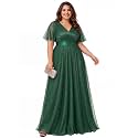 Ever-Pretty Plus Women's Fall Glitter Plus Size Formal Evening Dresses