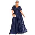 Ever-Pretty Plus Women's Fall Glitter Plus Size Formal Evening Dresses