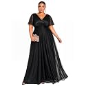 Ever-Pretty Plus Women's Fall Glitter Plus Size Formal Evening Dresses