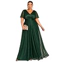 Ever-Pretty Plus Women's Fall Glitter Plus Size Formal Evening Dresses