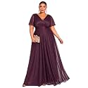 Ever-Pretty Plus Women's Fall Glitter Plus Size Formal Evening Dresses