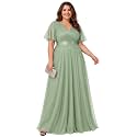 Ever-Pretty Plus Women's Fall Glitter Plus Size Formal Evening Dresses