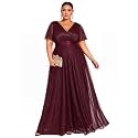Ever-Pretty Plus Women's Fall Glitter Plus Size Formal Evening Dresses