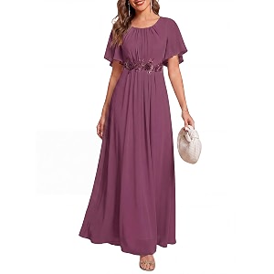 Ever-Pretty Womens Applique Chiffon Formal Wedding Guest
