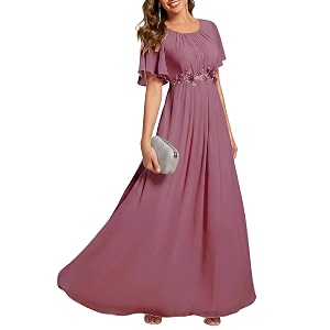 Ever-Pretty Womens Applique Chiffon Formal Wedding Guest