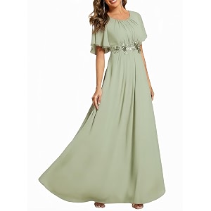 Ever-Pretty Womens Applique Chiffon Formal Wedding Guest