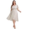 Ever-Pretty Women's Chiffon High Low Plus Size Cocktail Wedding Guest Dress