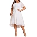 Ever-Pretty Women's Chiffon High Low Plus Size Cocktail Wedding Guest Dress