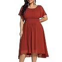 Ever-Pretty Women's Chiffon High Low Plus Size Cocktail Wedding Guest Dress