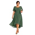 Ever-Pretty Women's Chiffon High Low Plus Size Cocktail Wedding Guest Dress