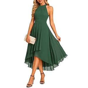 Ever-Pretty Womens Halter Chiffon Midi Cocktail Wedding
