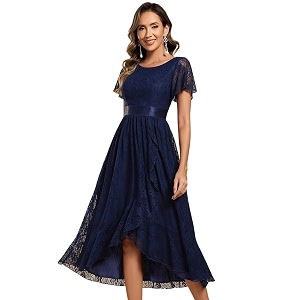 Ever-Pretty Womens Lace Short Sleeve Round Neck