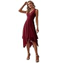 Ever-Pretty Women39s V Neck Pleated Waist Sleeveless