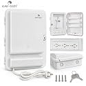 Ever-tech ET-PBOD Outdoor PoE Box, Weather-Resistant Network Enclosure with 3-Socket PDU, Lockable Design and Cable Entry System, White