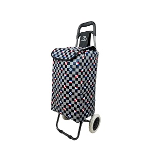 everbest foldable shopping trolley bag black chess eva wheel
