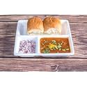 Heavy Duty (Microwave-Safe) Square Small Dinner Plate with 3 Sections Divided Mess Trays for Kids Lunch, Camping, Events &amp; Every Day Use Kitchenware (Set of -24)