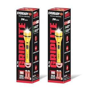 eveready dl74 - griplite trendy plastic torches pack of 2