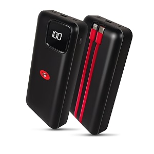 Eveready Ultima Power Bank PB11 with Built-in-Cables 20,000 mAh, 22.5W Fast Charging, Multiple Ports & Universal Compatibility, TypeC Input & Output, 