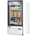Everest EMGR8 24" Commercial Reach-in Glass Merchandiser Upright Beverage Display Refrigerator for Convenience Grocery Store | (90) 20 oz Bottle, 8 Cu Ft Capacity | 2-Shelf, White, 115V, NSF