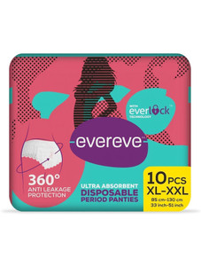 evereve disposible period panties xl-xxl 10 count leaks protection for women  girls pantyliner