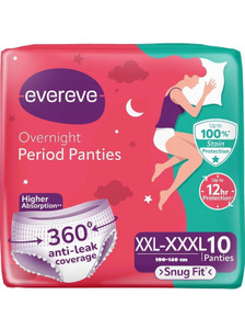 evereve disposible period panties xxl-xxxl 10 count leaks protection for women  girls pantyliner