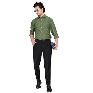 EVERGLADE Mens Casual Shirt Textured Poly