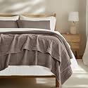EverGrace Cotton Ribbed Matelassé Coverlet Set, Oversized King, Mocha Brown