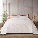 EverGrace Luxury Crushed Diamond Lightweight Velvet Quilt, Queen, Off White