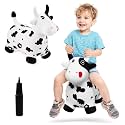 EVERICH TOY Cow Bouncy Animal Hopper, Plush Horse Toys for Toddler 18M+
