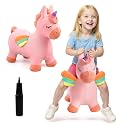 EVERICH TOY Unicorn Bouncy Animal Hopper, Plush Horse Toys for Toddler 18M+