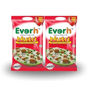 everin nutri high-protein soya chunks 1kg pack of 2  healthy amp nutritious soya wadi  100 vegetarian amp delicious plant-based protein