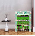 Everstep 4 Shelf Foldable Collapsible ShoeRack Plastic Shoe Rack (22-Green Rabbit Print, 4 Shelves, DIY(Do-It-Yourself))