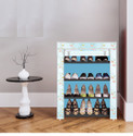 Everstep 4 Shelf Foldable Collapsible ShoeRack Plastic Shoe Rack (7-SkyBlue, 4 Shelves, DIY(Do-It-Yourself))