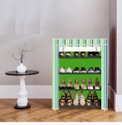 Everstep 4 Shelf Foldable Collapsible ShoeRack Plastic Shoe Rack (4-Green strips, 4 Shelves, DIY(Do-It-Yourself))
