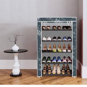 everstep 5 shelf foldable collapsible shoerack plastic shoe rack 12_grey house cartoon 5 shelves diydo-it-yourself