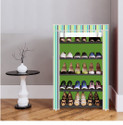 Everstep 5 Shelf Foldable Collapsible ShoeRack Plastic Shoe Rack (4_Green strips, 5 Shelves, DIY(Do-It-Yourself))