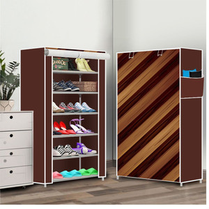 everstep 6 shelf foldable collapsible shoerack plastic shoe stand 14brown wall panel 6 shelves diydo-it-yourself
