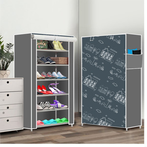everstep 6 shelf foldable collapsible shoerack plastic shoe stand 12grey house cartoon 6 shelves diydo-it-yourself