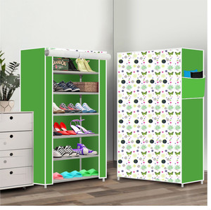 everstep 6 shelf foldable collapsible shoerack plastic shoe rack 3butterfly green 6 shelves diydo-it-yourself