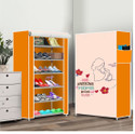 Everstep 6 Shelf Foldable Collapsible ShoeRack Plastic Shoe Rack (18|Orange Awesome moms, 6 Shelves, DIY(Do-It-Yourself))