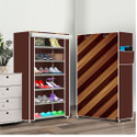 Everstep 6 Shelf Foldable Collapsible ShoeRack Plastic Shoe Stand (14|Brown Wall Panel, 6 Shelves, DIY(Do-It-Yourself))