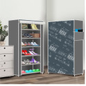Everstep 6 Shelf Foldable Collapsible ShoeRack Plastic Shoe Stand (12|Grey House Cartoon, 6 Shelves, DIY(Do-It-Yourself))