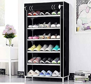 everstep 6-tiers shoe rackmultipurpose storage rack with dustproof cover plastic shoe stand