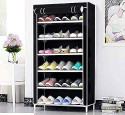 Everstep 6-Tiers Shoe Rack/Multipurpose Storage Rack with Dustproof Cover Plastic Shoe Stand