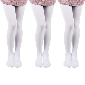 everswe 3 pairs pack girls microfiber tights multiple colors
