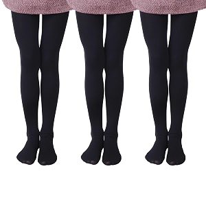 everswe 3 pairs pack girls microfiber tights multiple colors