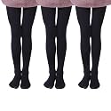 EVERSWE 3 Pairs Pack Girls Microfiber Tights Multiple Colors