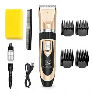 eversys dog trimmer amp pet grooming kit for dogs and cats usb rechargeable pet hair trimmer with 2000mah battery up to 3 hours use adjustable blade amp 4 guide combs
