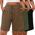 Evervibe 3 Pack Women's Plus Size Bermuda Shorts