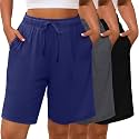Evervibe 3 Pack Women's Plus Size Bermuda Shorts